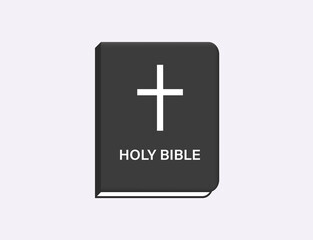 Obraz premium Holy bible book mockup. Black volume with cross and religious scriptures
