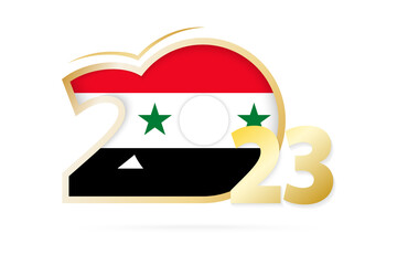 Year 2023 with Syria Flag pattern.