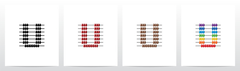 Abacus Forming Letter Logo Design U
