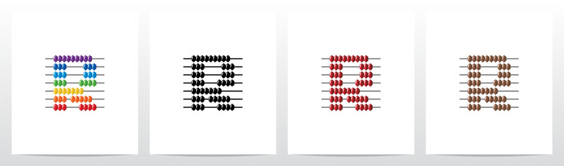 Abacus Forming Letter Logo Design R