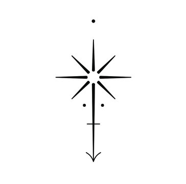 Seven point star (also called a Heptagram, fairy star and Elven star)  represents the seven Gods and wards … | Star tattoo designs, Star tattoos, Star  tattoo meaning