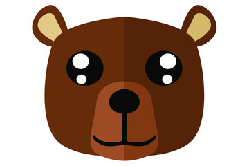 adorable Bear head vector