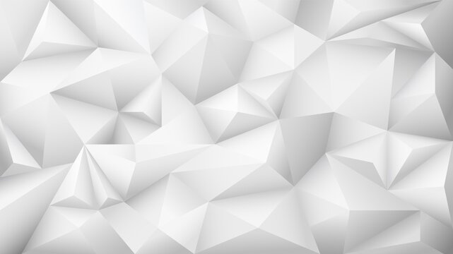 White crystalline 3d background with polygons