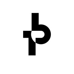 simple tech letter t b monogram logo design template
