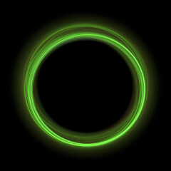 Green circle ring line frame background. Use photoshop layer mode lighten, screen, linear dodge (add) to remove the background