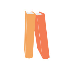 Two books standing, hand drawn vector illustration in flat style