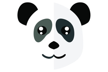 Smiling panda face vector
