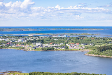 Fototapeta na wymiar View frommountain Urstabben in Brønnøy municipality , Northern Norway- Europe