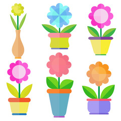 Paper flower garden in a pot