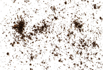 dirty earth or soil on white background natural