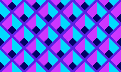 Seamless vector geometric 3D pattern. Optical illusions. Electric color. Template for fabric or wrapping. Psychedelic geometric background for cards. Op Art. Surreal modern wallpapers. 3D Tiles.