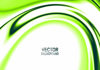 Vector green white illustration of abstract waves. Background design for poster, flyer, cover, brochure.