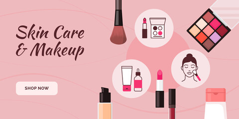 Skincare and makeup beauty products
