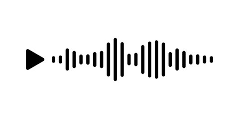 Audio voice message wave with play button on white background in messeger. Vector illustration for a website or application. The concept of people communicating through mobile app.