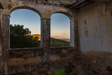 Ruins of an old mansion in Syros island