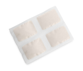 Mustard plaster isolated on white. Alternative medicine