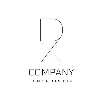 simple tech letter dx monogram logo design template