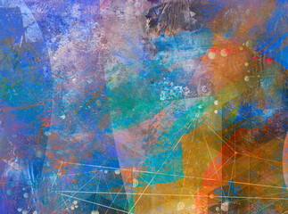 Obraz na płótnie Canvas formen farben abstrakt netzwerk hintergrund