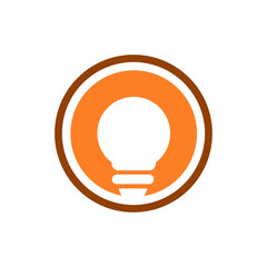 Lightbulb logo icon design template, simple lamp logo - Vector