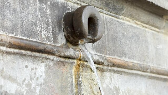 Water flowing from a fountain in Setif, Algeria