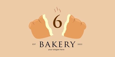 Bread Baker Logo Design with Letter 6