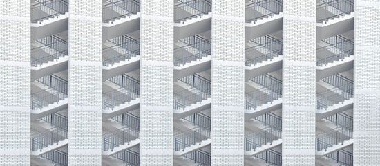 Abstract staircases of a modern office building.