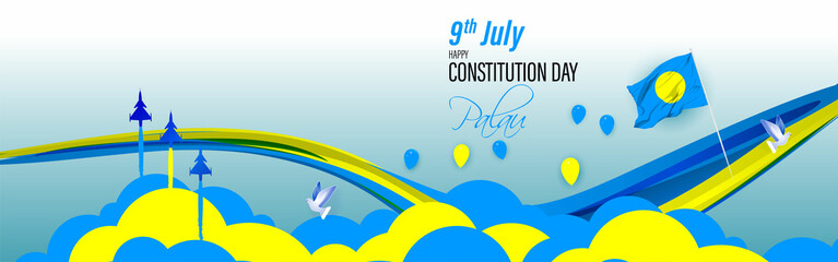 Vector illustration for Palau Constitution Day banner