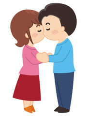 キスをするカップル　プロポーズ　告白