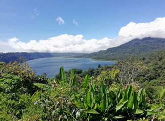 Buyan and Tamblingan lake (the twin lake),in Buleleng regency of Bali Indonesia during nice weather