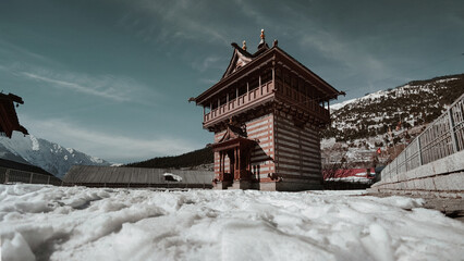 Temple in the snow