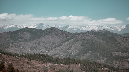 Fototapeta premium Mountains against blue sky