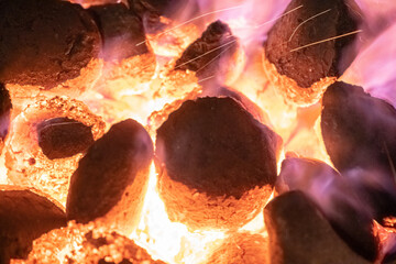 fire in the fireplace