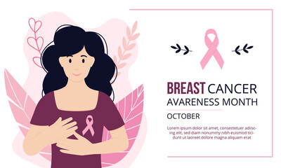 Breast cancer awareness concept. Background for web, posters, flyers, cards, etc.