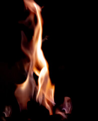 fire in the fireplace