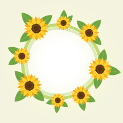 Flowers background or frame with blank copy space for text. Vector illustration.