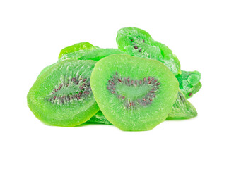 Heap of dry kiwi slices isolate