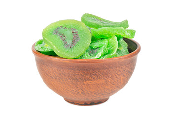 Dry kiwi slices in a bowl
