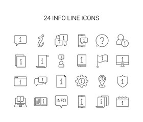 Line icon set. Info pack. Vector Illustration