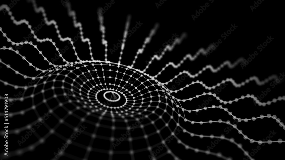 Poster Big data storage grid. Abstract artificial intelligence background. 3d rendering.