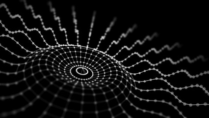 Big data storage grid. Abstract artificial intelligence background. 3d rendering.