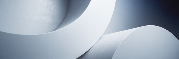 Abstract modern architecture background with grey concrete forms. 3D rendering