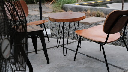 table and chairs in a cafe, taken on July 3, 2022 in Jakarta