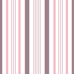 Simple geometric pattern with pink and brown vertical strips on white background for the design of textiles, bed linen, child clothing, wrapping paper. 