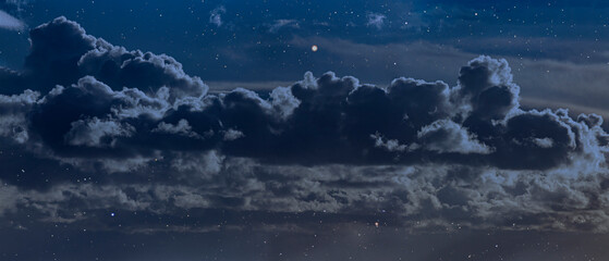 Night sky with clouds and stars