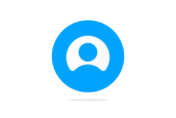 Human symbol. Man and women sign. Blue people, person, user profile icon. People flat vector icon. Contacts icon for UI UX, mobile app, presentation with shadow and white background.