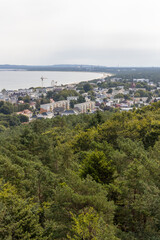 The view from the tree top walk towards Swinemünde/Wollin in Poland on the island of Usedom.