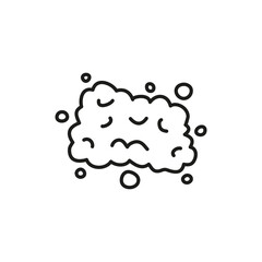 Doodle soap foam with bubbles.