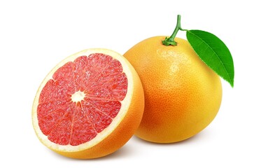 ピンクグレープフルーツ イラスト リアル セット