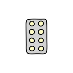 Doodle blister with pills.