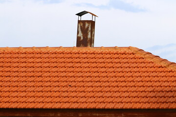 Red tiled roof on a residential building in Israel